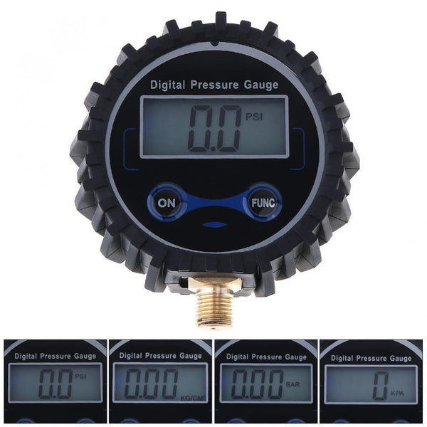 Planet Gates Electronic Digital Tyre Tire Pressure Gauge 0-230PSI Night Vision Metal Connector for Motorcycle Car Cycle Truck Tire