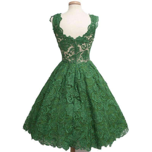 Planet Gates Elegant Cocktail Dresses A-line Cap Sleeves Knee Length Lace Backless Homecoming Dresses