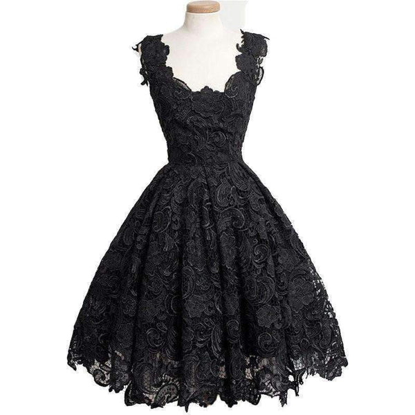 Planet Gates Elegant Cocktail Dresses A-line Cap Sleeves Knee Length Lace Backless Homecoming Dresses