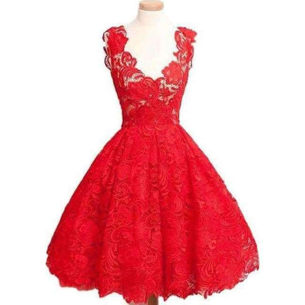 Planet Gates Elegant Cocktail Dresses A-line Cap Sleeves Knee Length Lace Backless Homecoming Dresses