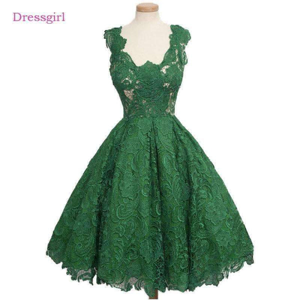 Planet Gates Elegant Cocktail Dresses A-line Cap Sleeves Knee Length Lace Backless Homecoming Dresses