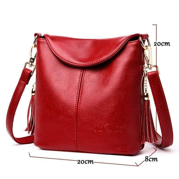 Elegant Female Shoulder Bags Ladies High Quality Leather Crossbody Bag Soft Solid Color