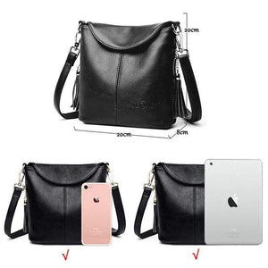 Elegant Female Shoulder Bags Ladies High Quality Leather Crossbody Bag Soft Solid Color