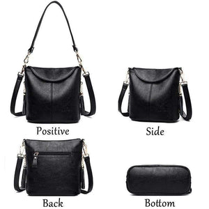 Elegant Female Shoulder Bags Ladies High Quality Leather Crossbody Bag Soft Solid Color