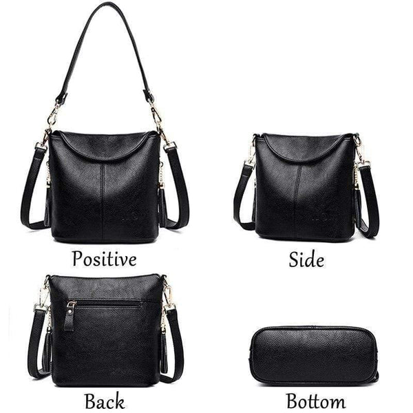 Elegant Female Shoulder Bags Ladies High Quality Leather Crossbody Bag Soft Solid Color