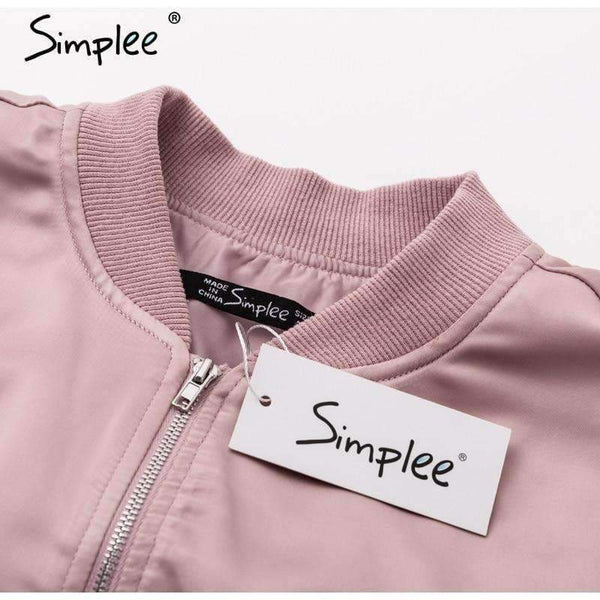 Planet Gates Elegant satin basic jacket coat Women lace up pocket biker jacket outwear Autumn winter casual zipper bomber jacket