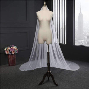 Planet Gates Elegant Wedding Veil 3 Meters Long Soft Bridal Veils With Comb One-layer Ivory White Color Bride Wedding Accessories