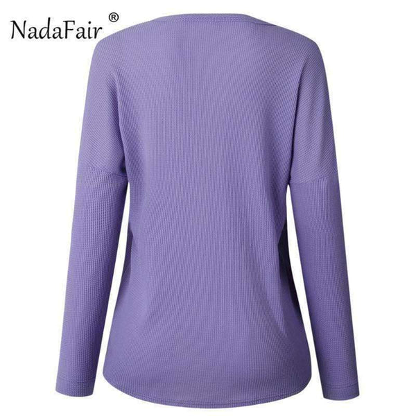 Planet Gates Elegant Women Knitted Jumper Top Button V Neck Long Sleeve Autumn Sweater Female Solid Plus Size Knit Pullover Sweaters