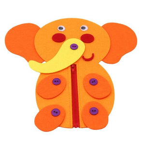 Planet Gates Elephant 25X25.7cm Teaching Kindergarten Manual DIY Weave Cloth Baby Early Learning Education Toys Montessori Teaching Aids Math Toys