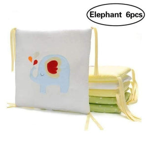 Planet Gates Elephant 6pcs 6/12pcs Baby Bed Bumper Cotton Fox Elephant Bedding Set for Newborn Baby Crib Bumper Cot Bumper Protector Back Cushion Baby
