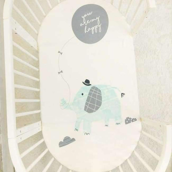 Planet Gates Elephant Baby Bed Sheet Pure Cotton Crib Mattress Cover For Kids Cute Cartoon Pattern Baby Fitted Sheets Baby Bedding Photography Props