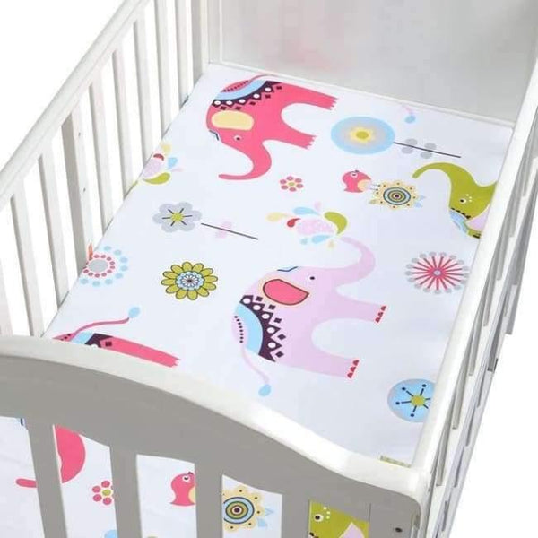 Planet Gates elephant Baby Crib Fitted Sheet 100% Cotton Infant Bed Mattress Cover Baby Bedding Set Cartoon Toddler Girls Boys Bedding Size 130*70cm