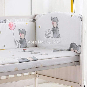 Planet Gates Elephant Cotton Cartoon Soft Baby Bedding Set Baby Crib bumper Include Pillow/ Bumpers/ Sheet/Quilt Cover NewBaby Bumpers