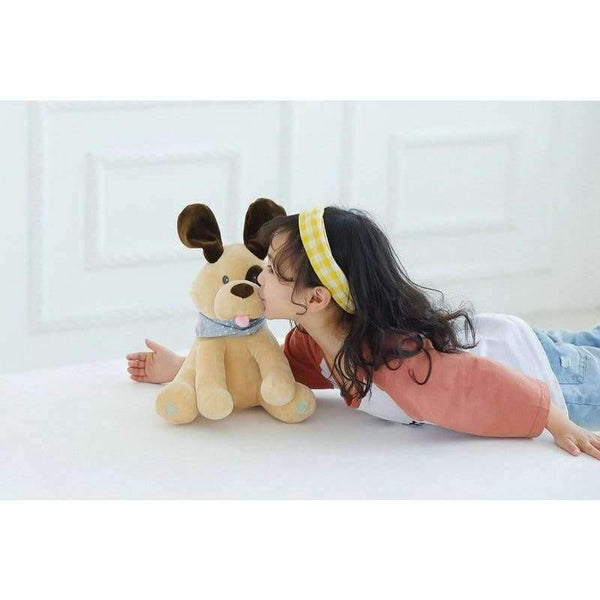 Planet Gates elephant gray Peek A Boo dog Stuffed Animals & Plush  Doll Music dog Educational Anti-stress Electric Toy For Baby