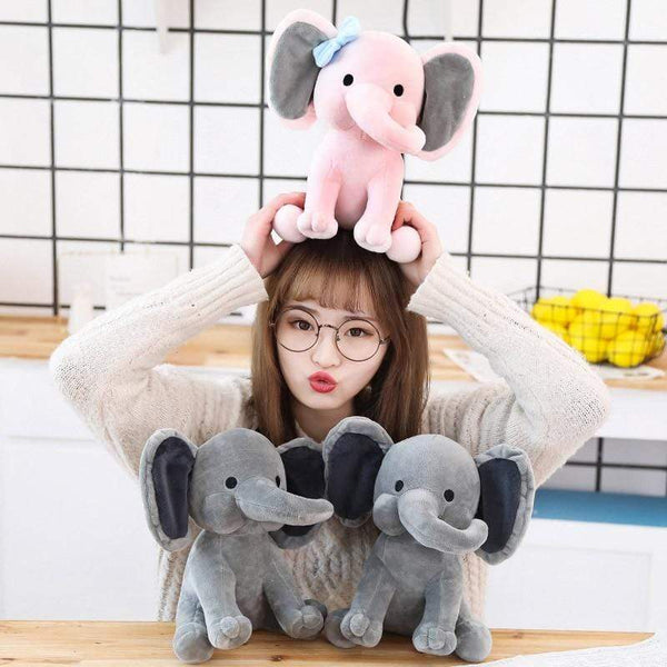 Planet Gates Elephant Plush Toys Baby Room Decorative Stuffed Dolls for Slepping 25cm Kawaii Animal Child Kids Plushiies Toy Pink Grey Doll