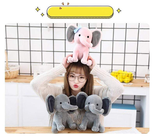 Planet Gates Elephant Plush Toys Baby Room Decorative Stuffed Dolls for Slepping 25cm Kawaii Animal Child Kids Plushiies Toy Pink Grey Doll