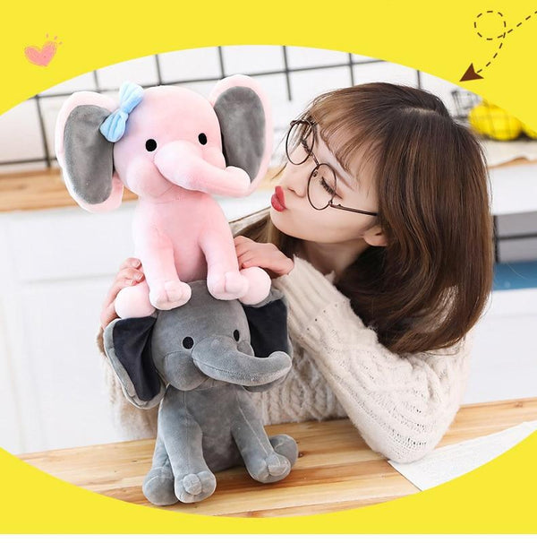 Planet Gates Elephant Plush Toys Baby Room Decorative Stuffed Dolls for Slepping 25cm Kawaii Animal Child Kids Plushiies Toy Pink Grey Doll