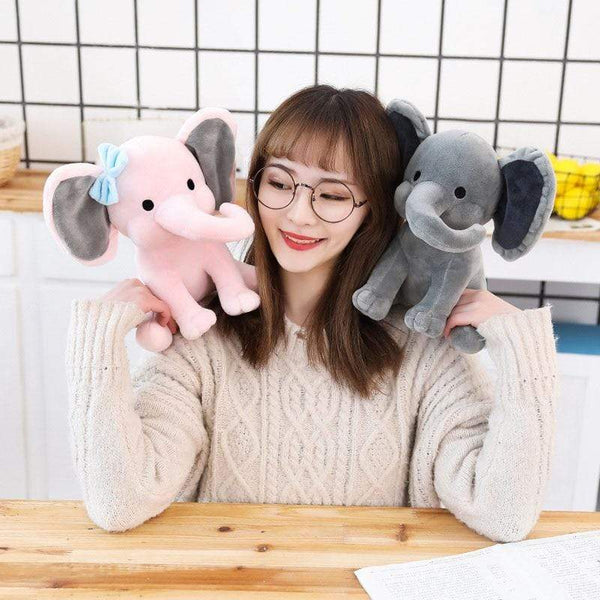Planet Gates Elephant Plush Toys Baby Room Decorative Stuffed Dolls for Slepping 25cm Kawaii Animal Child Kids Plushiies Toy Pink Grey Doll
