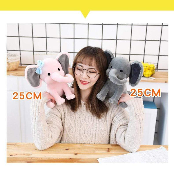 Planet Gates Elephant Plush Toys Baby Room Decorative Stuffed Dolls for Slepping 25cm Kawaii Animal Child Kids Plushiies Toy Pink Grey Doll