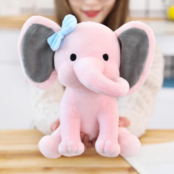 Planet Gates Elephant Plush Toys Baby Room Decorative Stuffed Dolls for Slepping 25cm Kawaii Animal Child Kids Plushiies Toy Pink Grey Doll