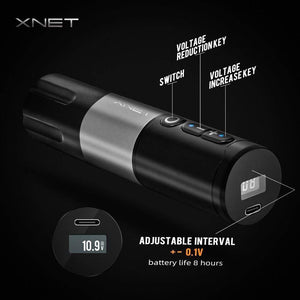 Planet Gates Elite Wireless Tattoo Pen Machine Powerful Coreless DC Motor Fast Charging 2400mAh Lithium Battery for Artist Body