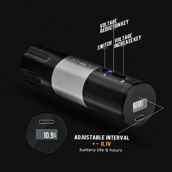 Planet Gates Elite Wireless Tattoo Pen Machine Powerful Coreless DC Motor Fast Charging 2400mAh Lithium Battery for Artist Body