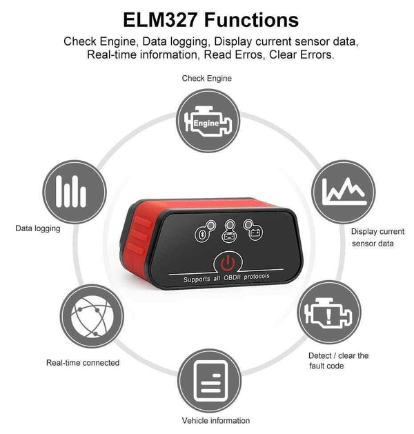 Planet Gates ELM327 OBD2 Scanner Auto scanner ICar2 KONNWEI Bluetooth ELM 327 V 1.5 Car Diagnostic Tool EML327 OBD 2 Scanner Pic18f25k80 Chip