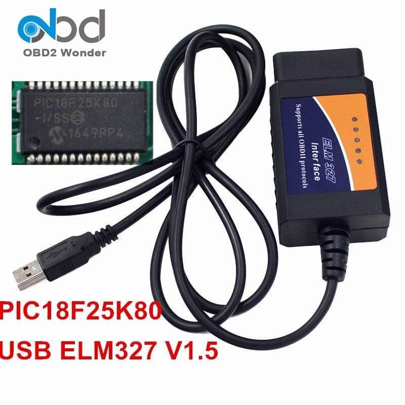 Planet Gates ELM327 USB V1.5 OBD2 Diagnostic Cable With PIC18F25K80 Chip ELM 327 Hardware 1.5 OBD II Scanner ELM 327 USB 25K80