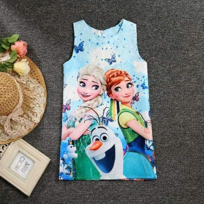 Planet Gates anna olaf / 2T Summer Baby Girl Dress Queen Princess Anna Elsa Dress Vestidos Butterfly Print Party Dress Kids Elza Costume Kids Clothes