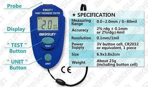 Planet Gates EM2271 Digital LCD Coating Thickness Gauge Car Painting Thickness Tester Paint Thickness Meter DIY Instrument