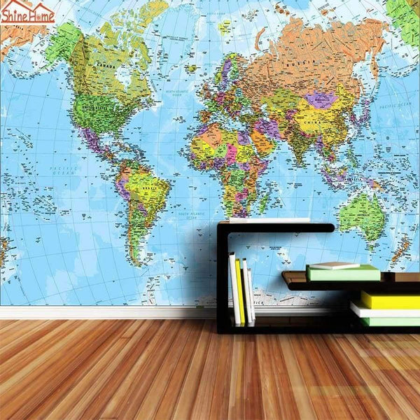 Planet Gates Embossed Material / 366cm x 244cm Modern Custom 3D Photo World Map Wallpaper for 3 d Living Room Wall Paper Wallpapers Painting Sofa TV Bar Background