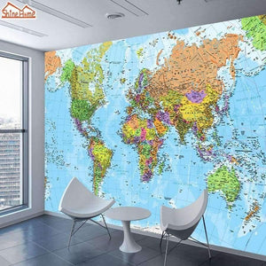 Planet Gates Embossed Material / 366cm x 244cm Modern Custom 3D Photo World Map Wallpaper for 3 d Living Room Wall Paper Wallpapers Painting Sofa TV Bar Background