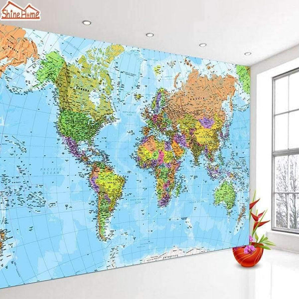 Planet Gates Embossed Material / 366cm x 244cm Modern Custom 3D Photo World Map Wallpaper for 3 d Living Room Wall Paper Wallpapers Painting Sofa TV Bar Background