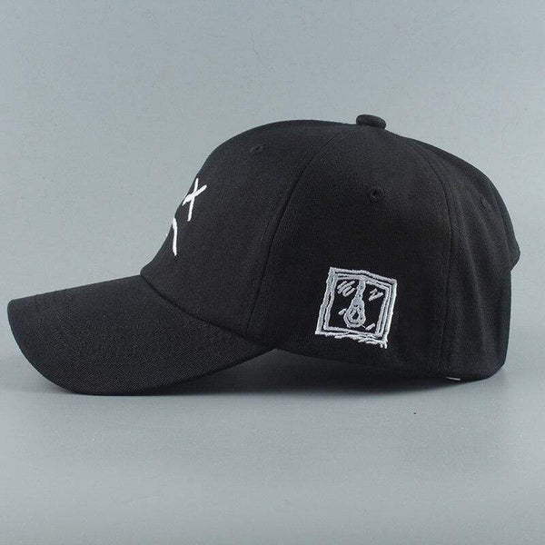 Planet Gates Embroidery 100% Cotton Baseball Cap Sad face White Black Hat Golf Cap Hip Hop Snapback Women Men