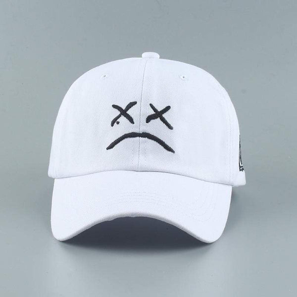 Planet Gates Embroidery 100% Cotton Baseball Cap Sad face White Black Hat Golf Cap Hip Hop Snapback Women Men