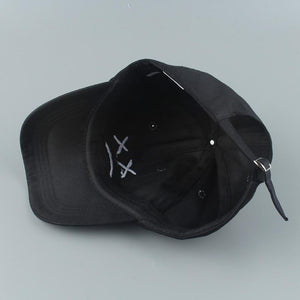 Planet Gates Embroidery 100% Cotton Baseball Cap Sad face White Black Hat Golf Cap Hip Hop Snapback Women Men