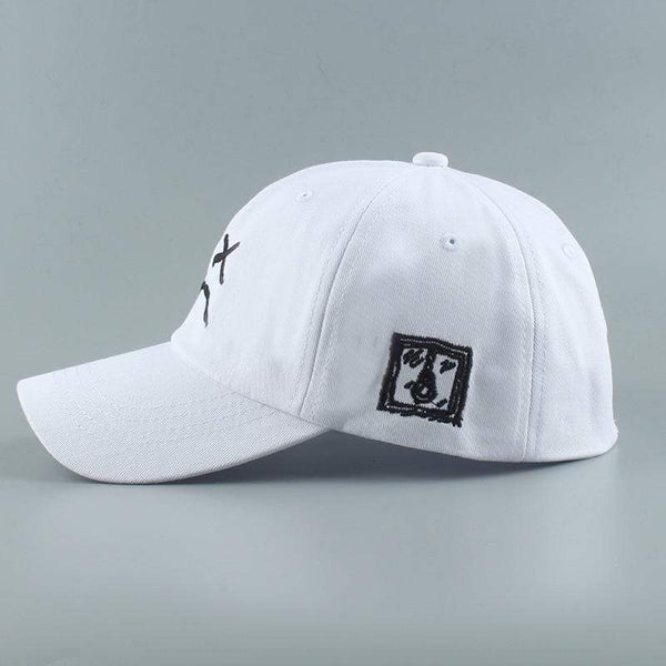 Planet Gates Embroidery 100% Cotton Baseball Cap Sad face White Black Hat Golf Cap Hip Hop Snapback Women Men