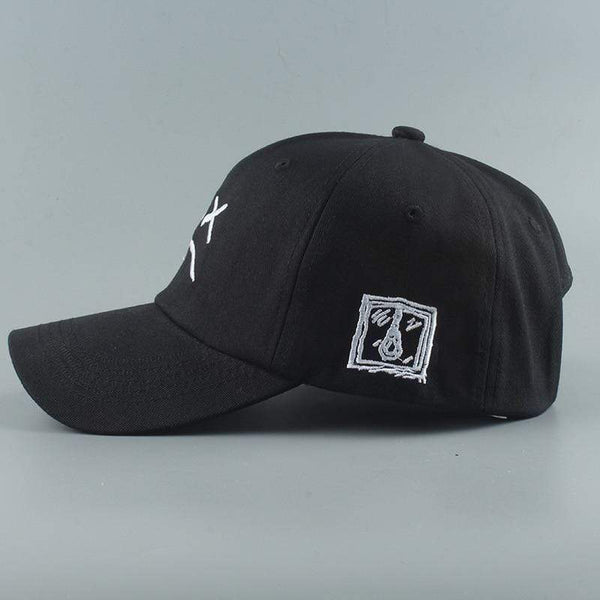 Planet Gates Embroidery 100% Cotton Baseball Cap Sad face White Black Hat Golf Cap Hip Hop Snapback Women Men