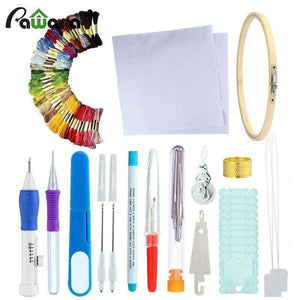 Planet Gates Embroidery Stitching Punch Needle Tool Sets Magic Embroidery Stitching Punch Pen With Case DIY Craft Sewing Tool for Embroidery