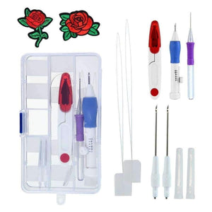 Planet Gates Embroidery Stitching Punch Needle Tool Sets Magic Embroidery Stitching Punch Pen With Case DIY Craft Sewing Tool for Embroidery