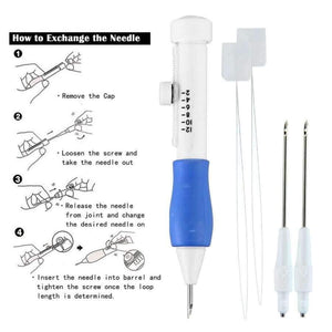 Planet Gates Embroidery Stitching Punch Needles Pen Set Craft Tool for DIY Threaders Sewing Knitting Kit Embroidery Patterns with Case