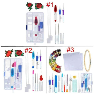 Planet Gates Embroidery Stitching Punch Needles Pen Set Craft Tool for DIY Threaders Sewing Knitting Kit Embroidery Patterns with Case