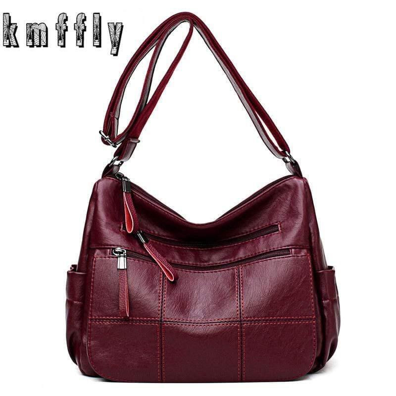 Embroidery Thread Leather Luxury Handbags Women Bags Designer Women Messenger Bags Woman