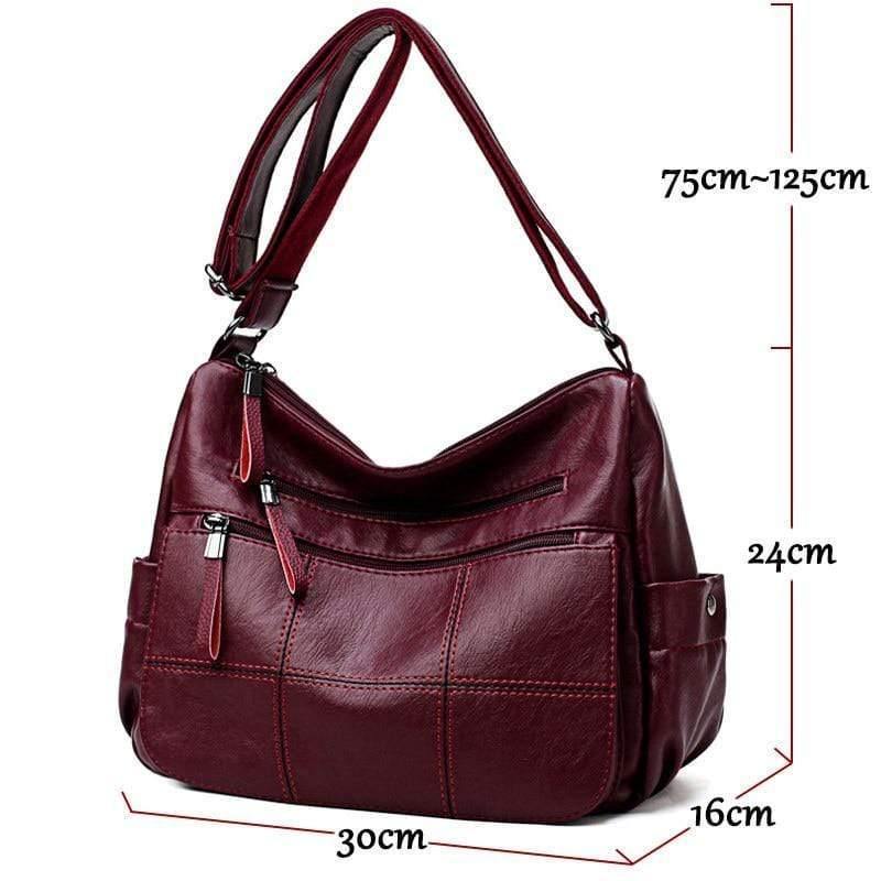Embroidery Thread Leather Luxury Handbags Women Bags Designer Women Messenger Bags Woman