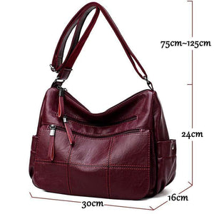 Embroidery Thread Leather Luxury Handbags Women Bags Designer Women Messenger Bags Woman