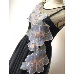 Planet Gates Embroidery women sexy elegant mesh long party dress 2018 new fashion high quality lady maxi long event dress