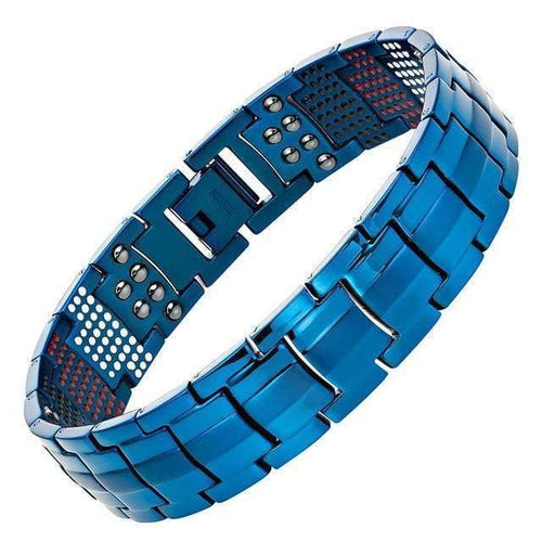 Planet Gates EMBT011B / 21cm Men's Health Magnetic Bracelet For Men Silver Plated Pure Titanium Bangle Magnetic Ion Germanium Far Infar Red Bracelets