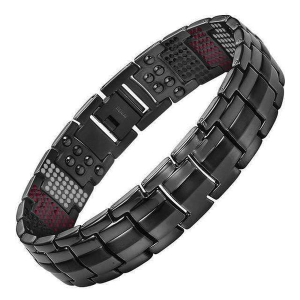 Planet Gates EMBT029G / 21cm Men's Health Magnetic Bracelet For Men Silver Plated Pure Titanium Bangle Magnetic Ion Germanium Far Infar Red Bracelets