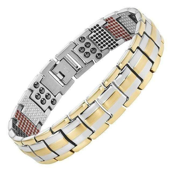Planet Gates EMBT031T / 21cm Men's Health Magnetic Bracelet For Men Silver Plated Pure Titanium Bangle Magnetic Ion Germanium Far Infar Red Bracelets