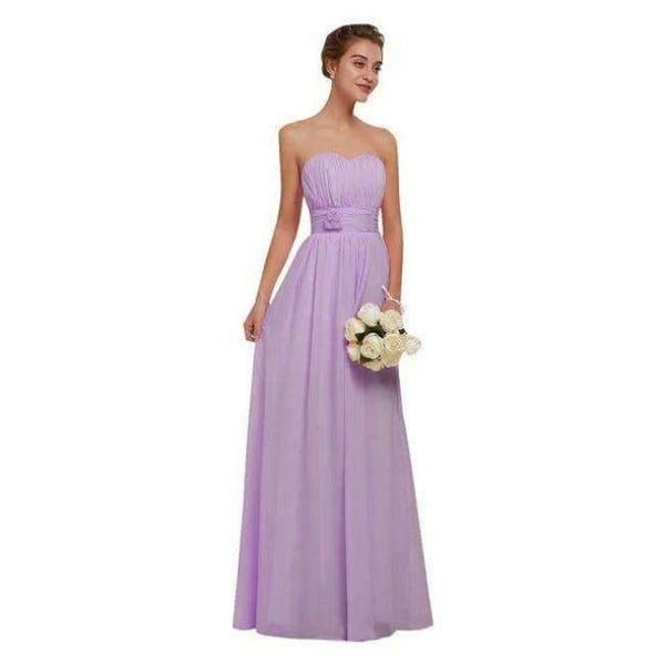 Planet Gates Emily Bridesmaid Dresses 2018 Chiffon Long Pink  A-Line Sleeveless Wedding Party Prom Girl Dresses Graduation